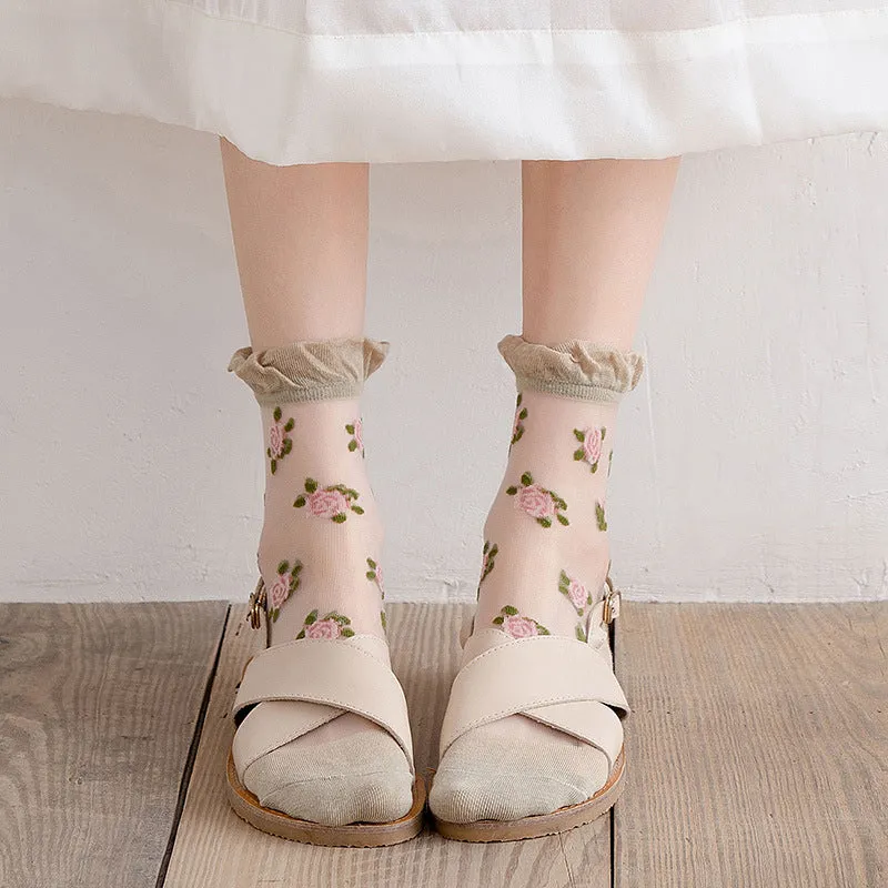 Breathable Floral Socks