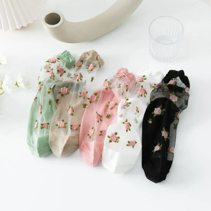 Breathable Floral Socks