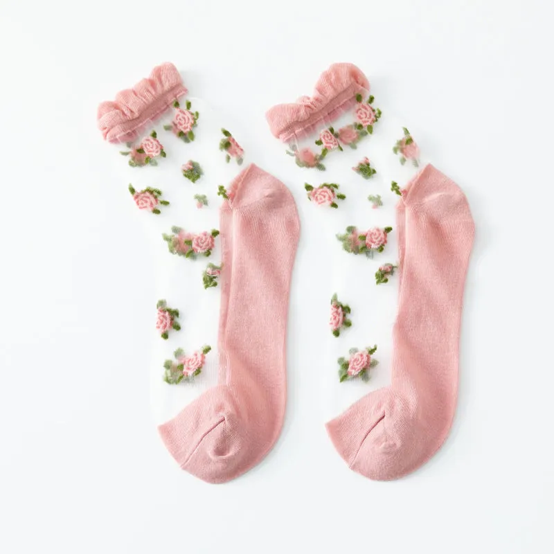 Breathable Floral Socks