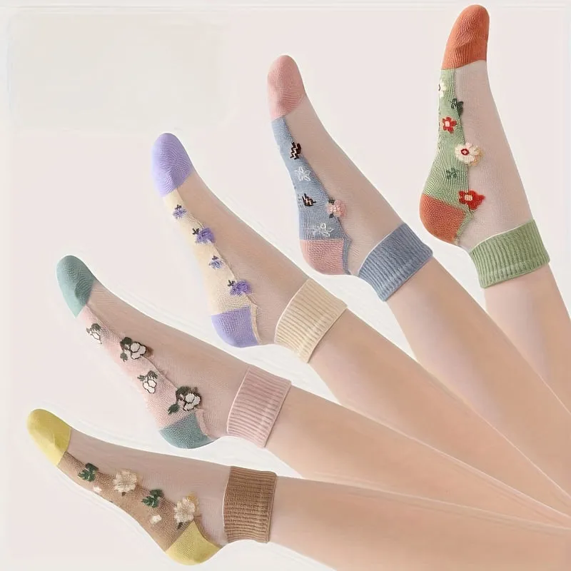 Breathable Floral Socks