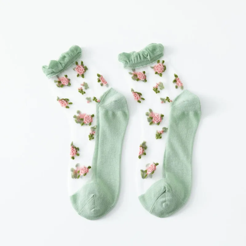 Breathable Floral Socks