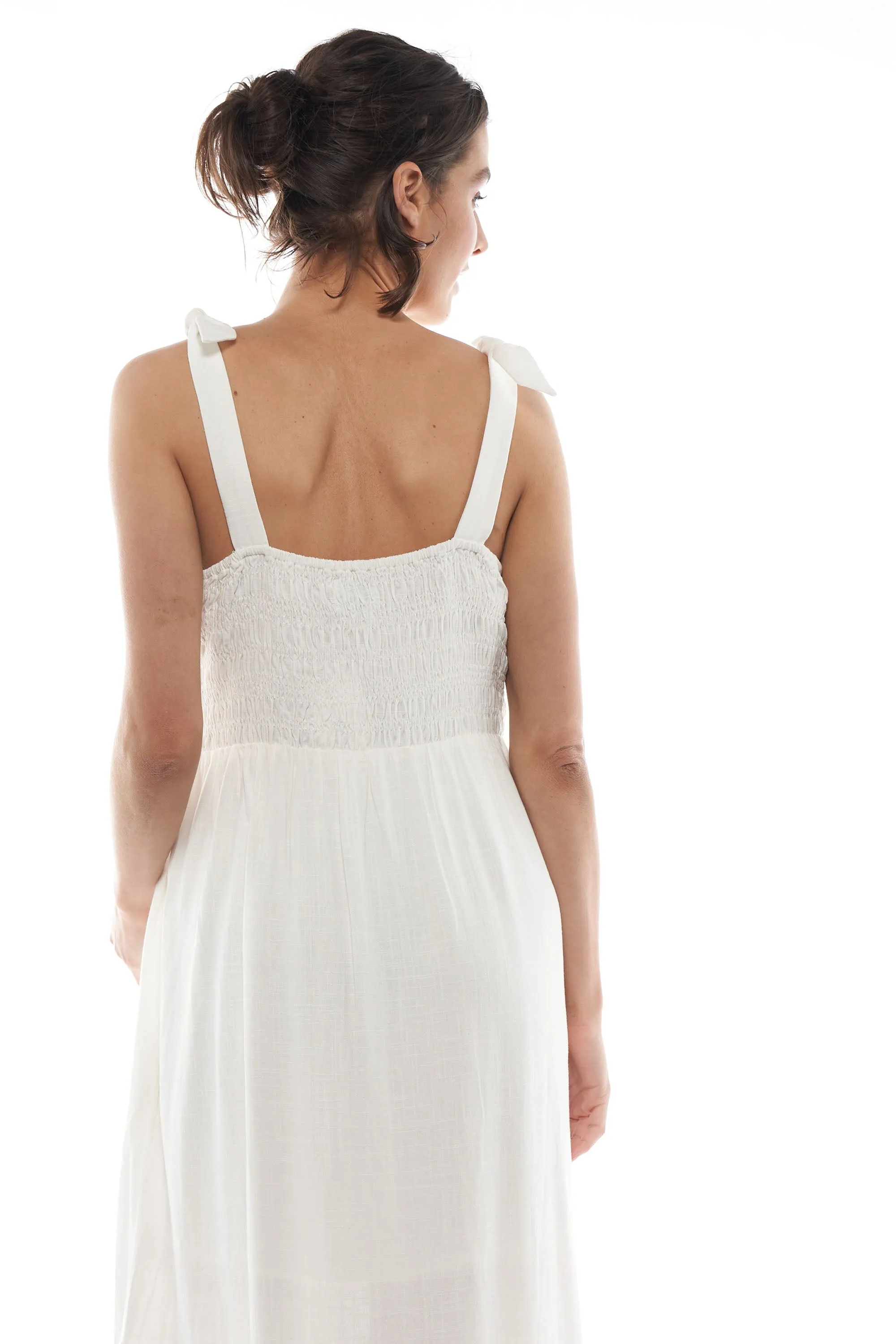 Breeze Along Midi Dress - White