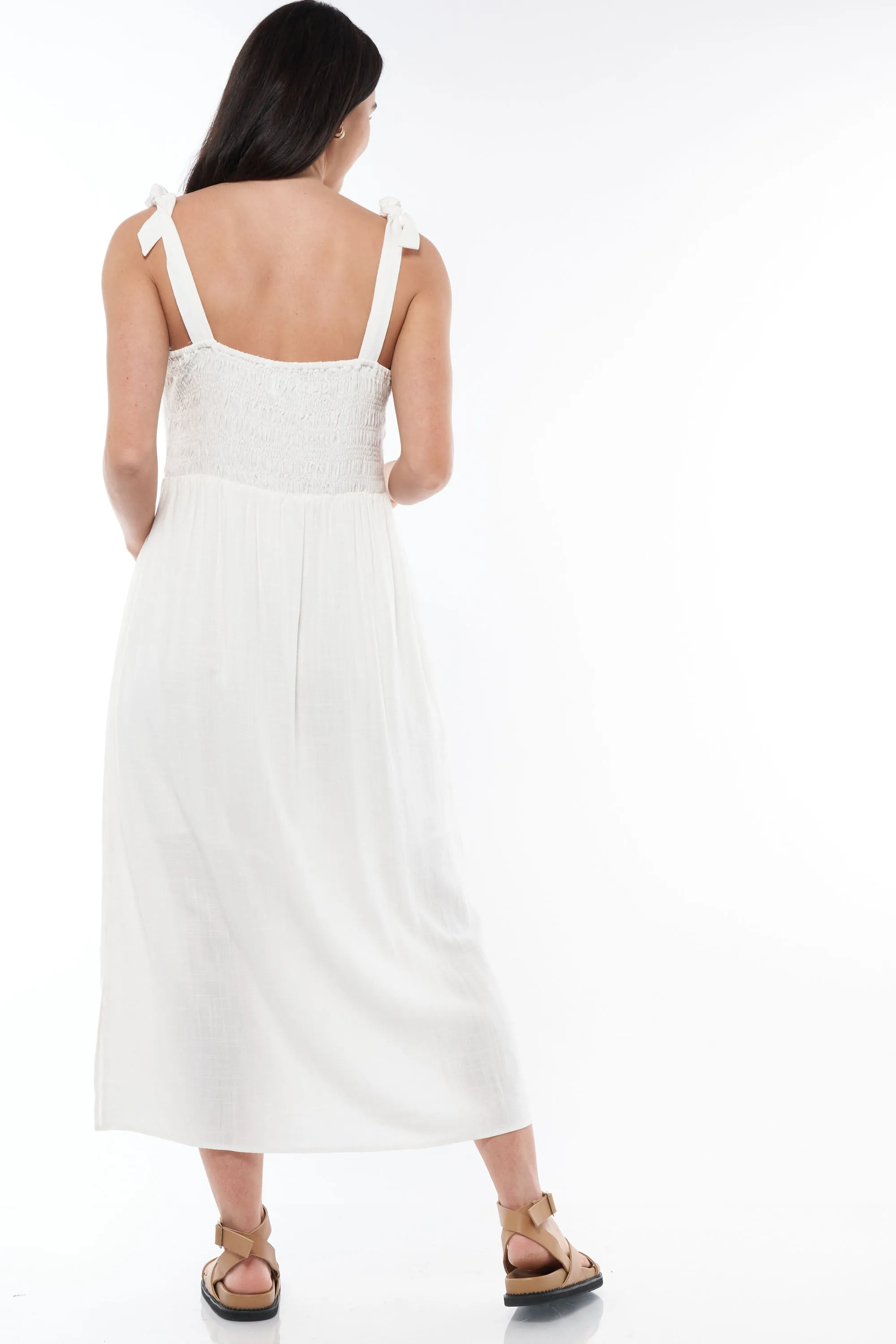Breeze Along Midi Dress - White