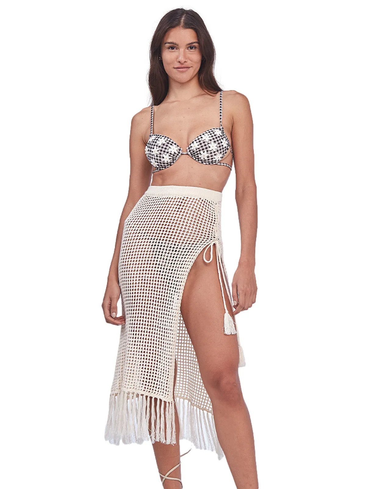 Brenda Ivory Knitted Skirt ::RET