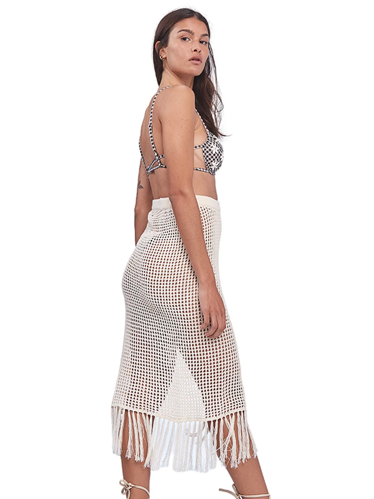 Brenda Ivory Knitted Skirt ::RET