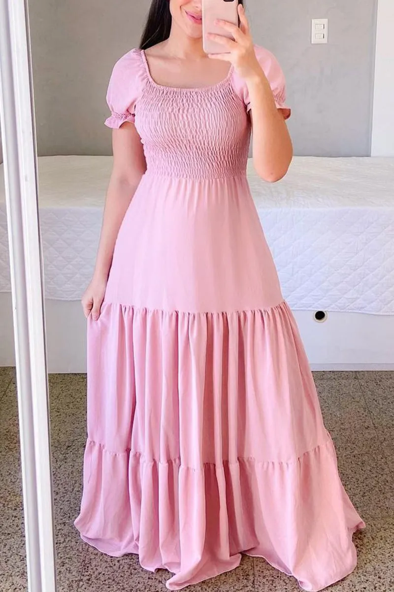 BT3058 Ruffle Flare Long Dress