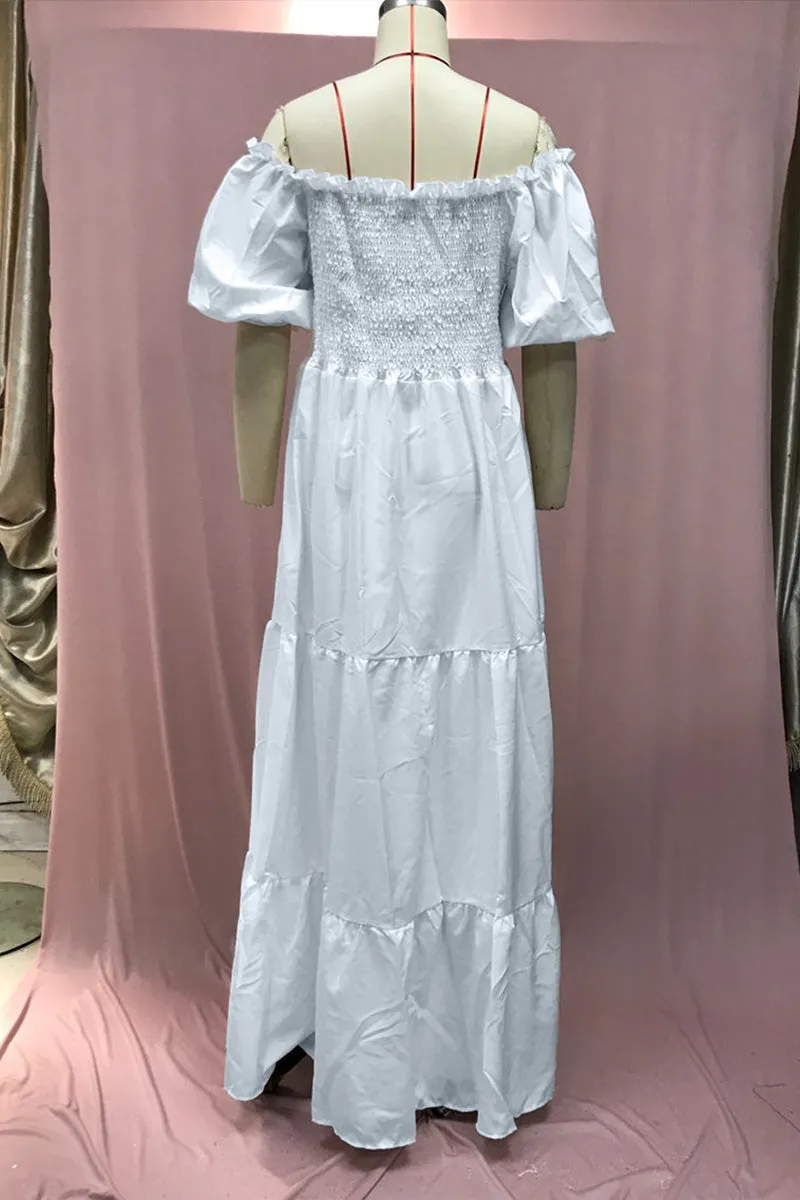 BT3058 Ruffle Flare Long Dress