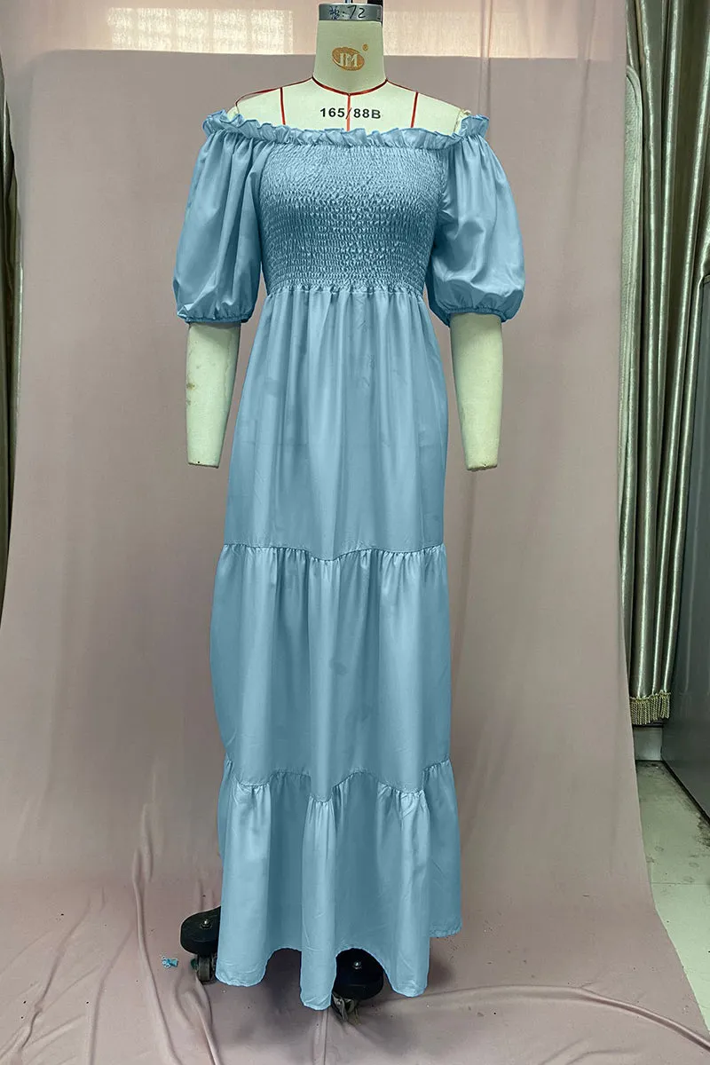BT3058 Ruffle Flare Long Dress