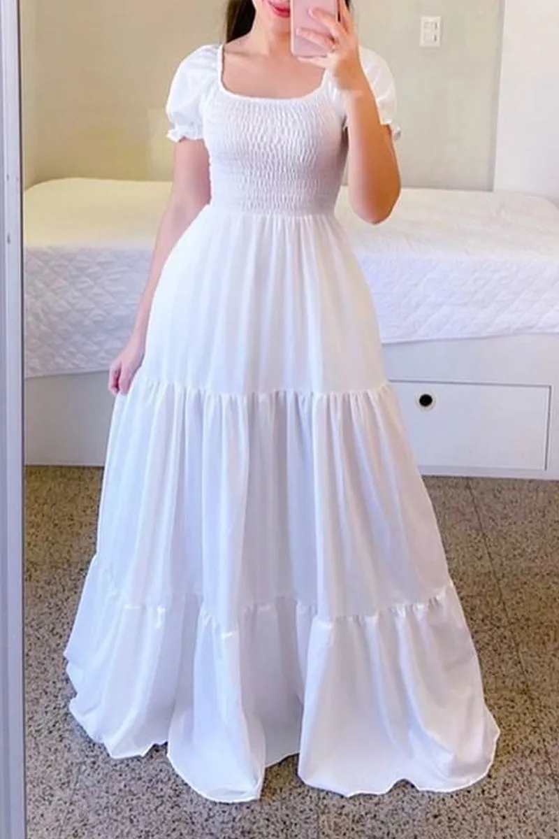 BT3058 Ruffle Flare Long Dress
