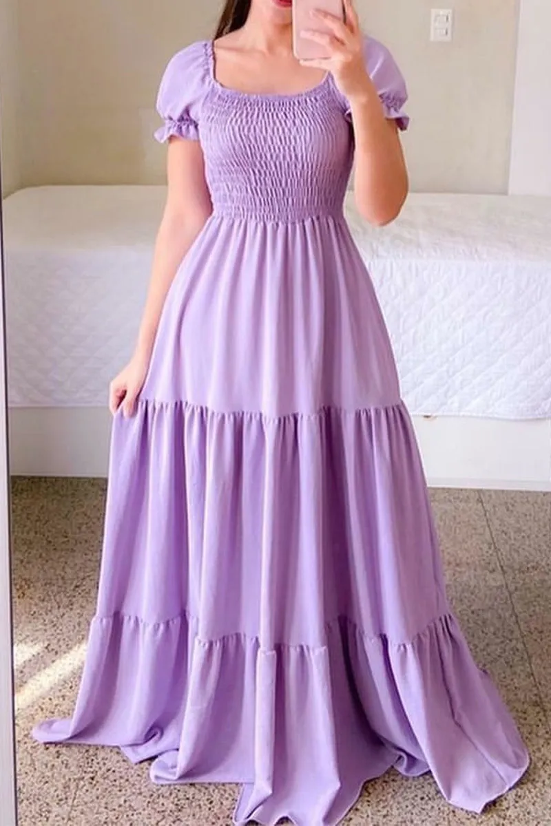 BT3058 Ruffle Flare Long Dress