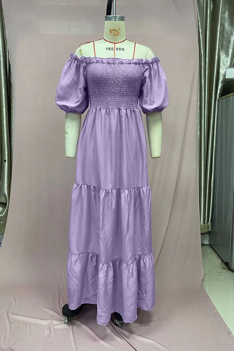 BT3058 Ruffle Flare Long Dress