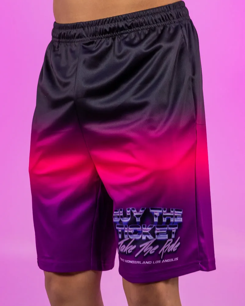 Buy The Ticket Take The Ride LSD Ombre Retro Car Men's Shorts
