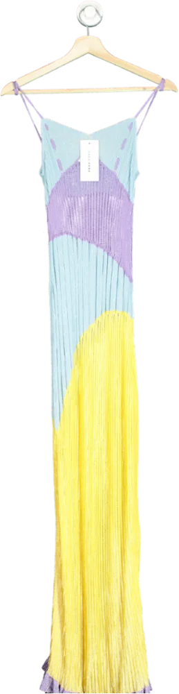 Caro Luna Multicolour Pleated Maxi Dress UK S
