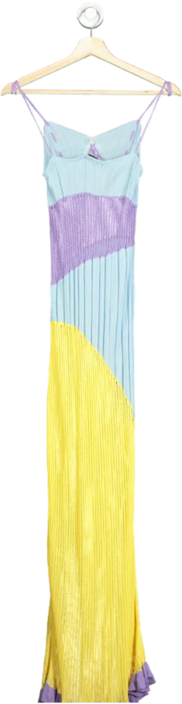 Caro Luna Multicolour Pleated Maxi Dress UK S