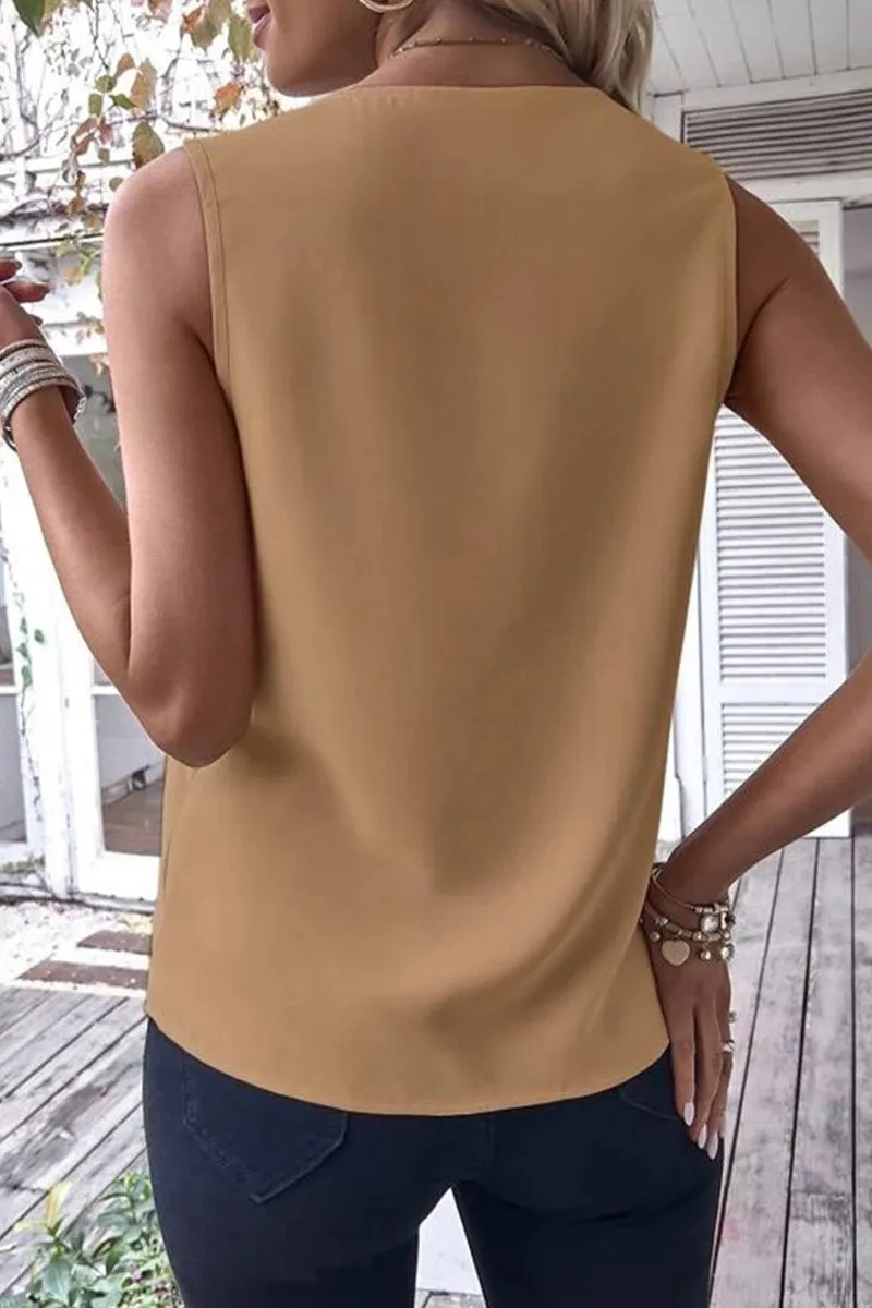 Casual Simplicity Solid Patchwork V Neck Blouses(4 Colors)