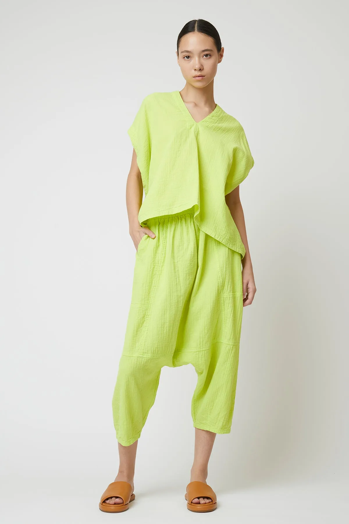 Celeste Top in Crinkled Cotton, Seasonal Colors