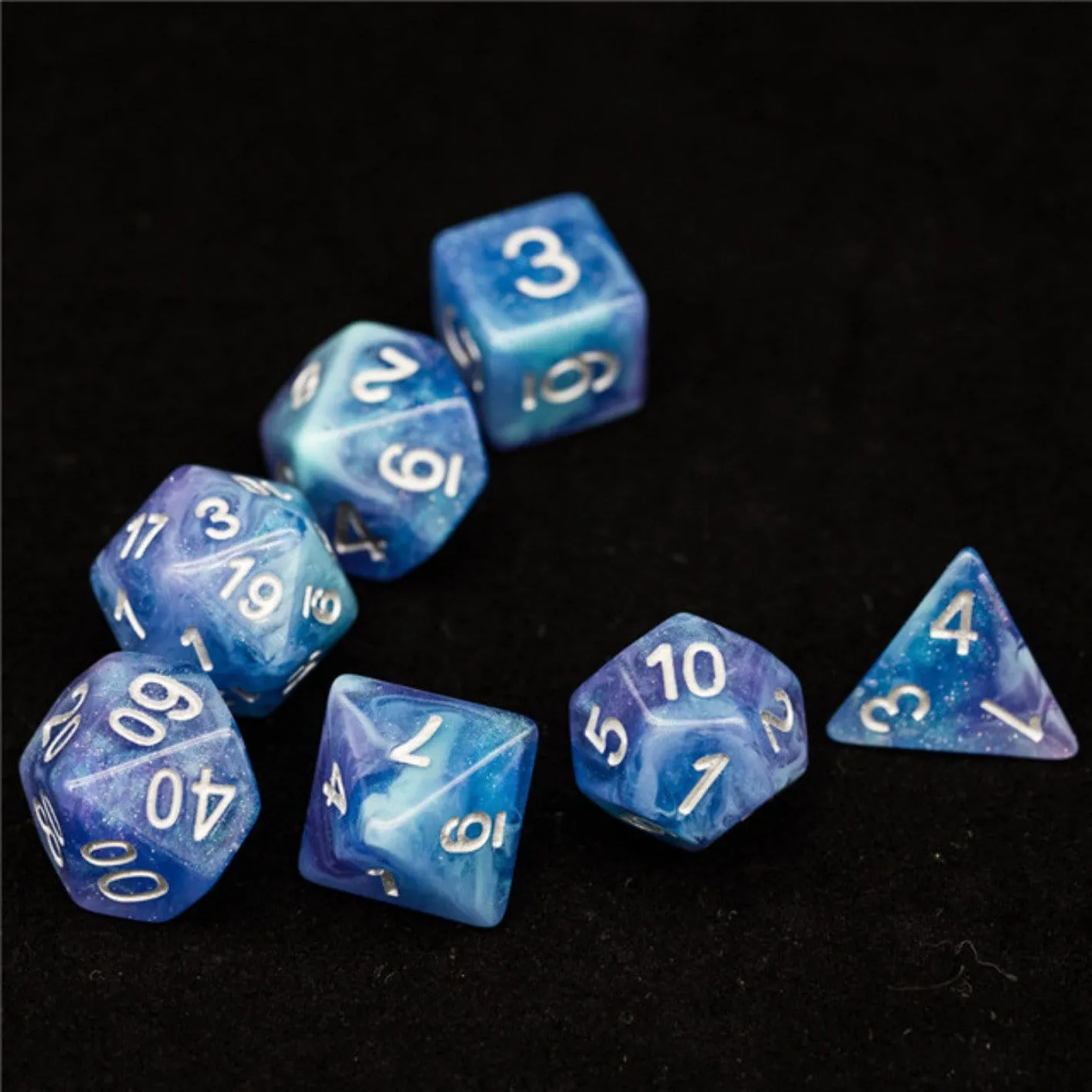 Cerulean Night RPG Dice Set