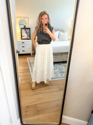 Charcoal Sleeveless Denim Top