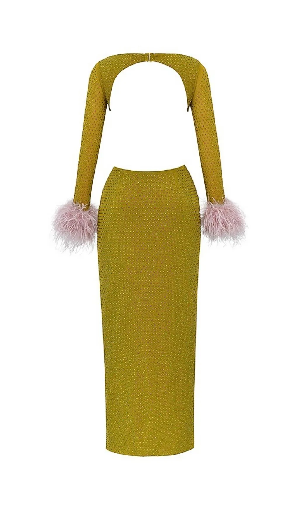 Chartreuse Crystallised Maxi Dress