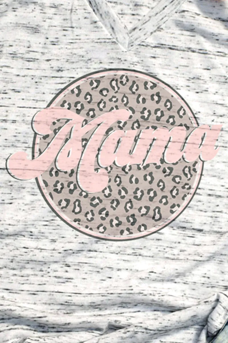 Cheetah Mama Circle Unisex V-Neck Tee