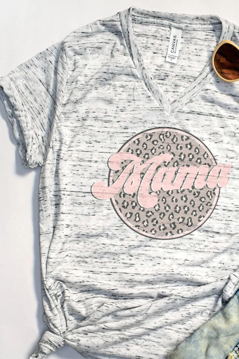 Cheetah Mama Circle Unisex V-Neck Tee
