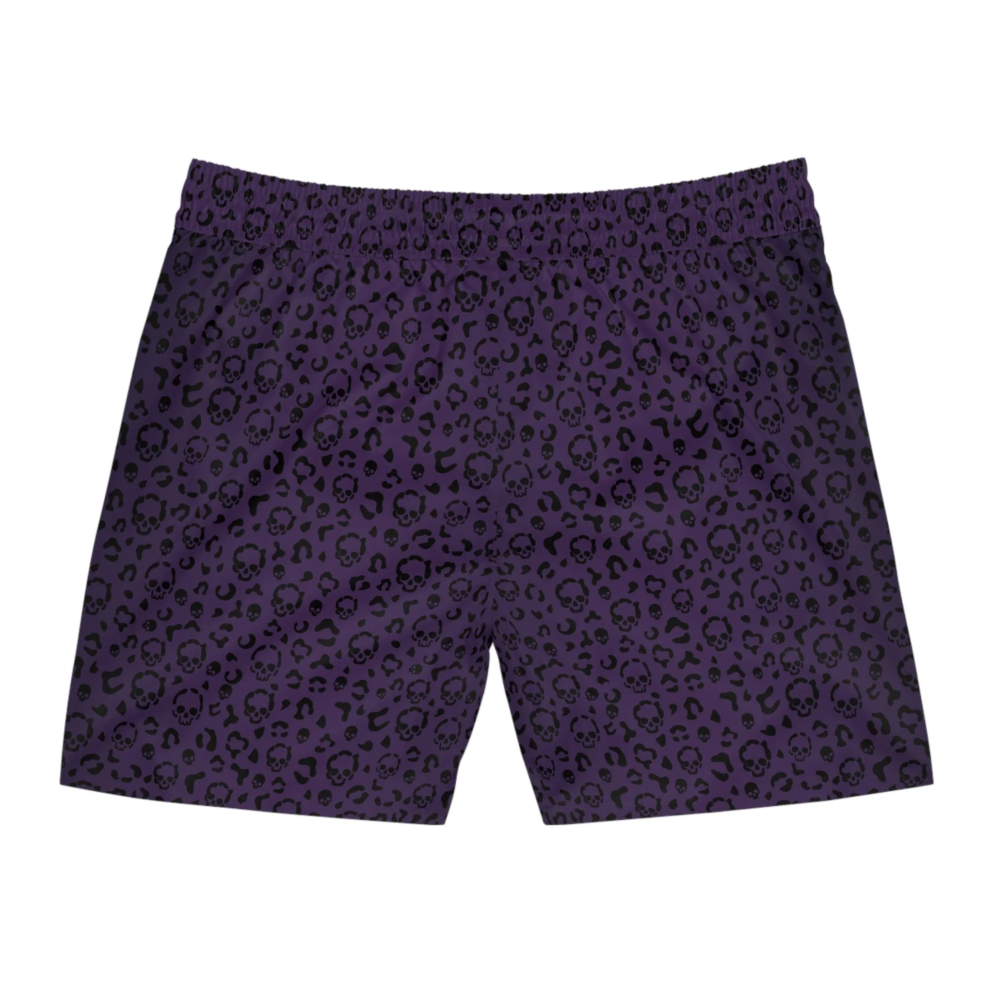 Cheetah Skulls in Purple Mid-Length Swim Shorts