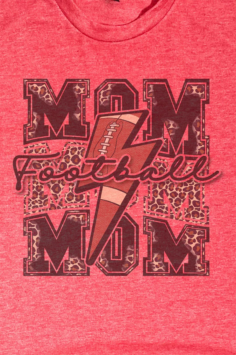 Cheetah Stacked Football Mom Black Unisex Poly-Rich Blend Tee