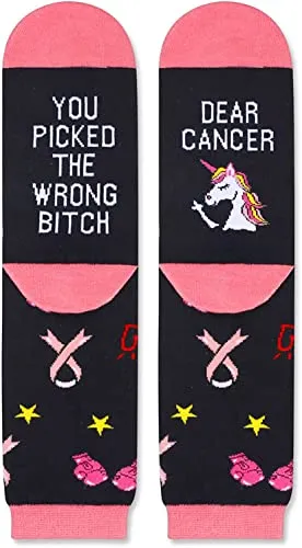 Chemo Gifts, Breast Cancer Awareness Socks, Breast Cancer Gifts, Inspirational Socks, Survivor Socks for Women