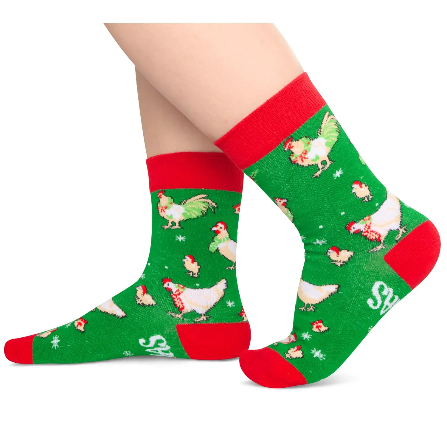 Christmas Gifts Stocking Socks For Kids - Secret Santa Socks Xmas Stocking Stuffers For Chicken Lovers, Christmas Rooster Gifts 4-6 Years