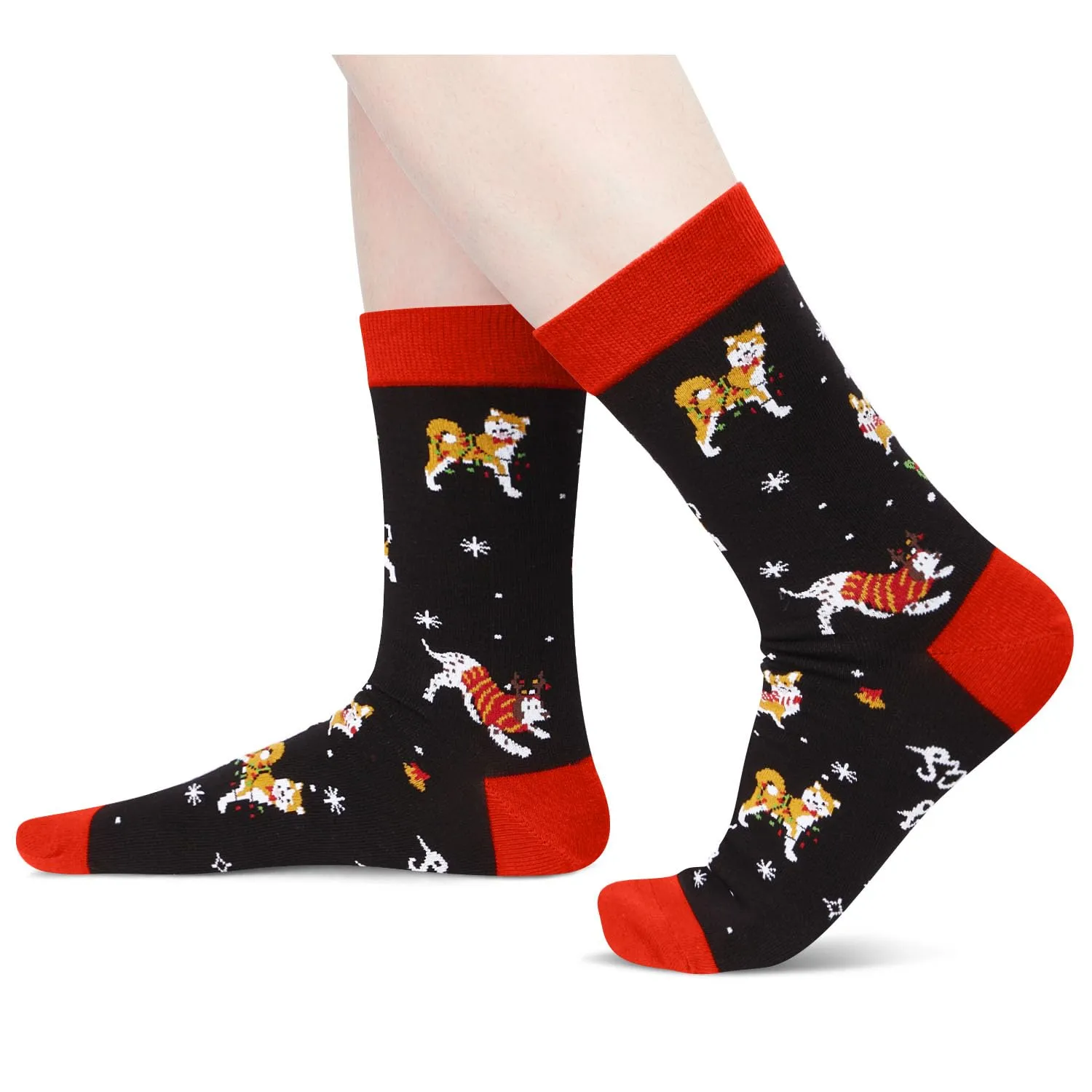 Christmas Gifts Stocking Socks For Men Women - Christmas Dog Lover Socks Doggie Socks In Black