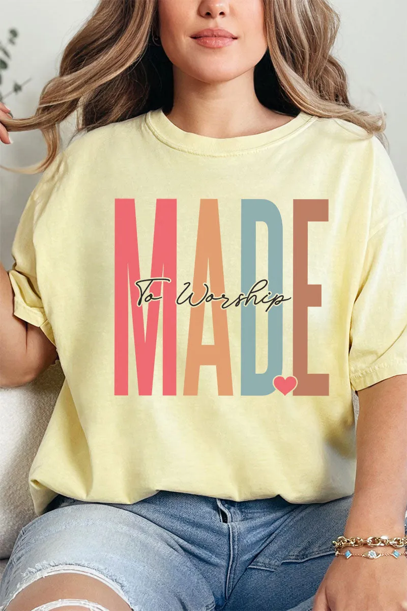 Colorblock Made To Worship Comfort Colors Adult Ring-Spun Cotton Tee