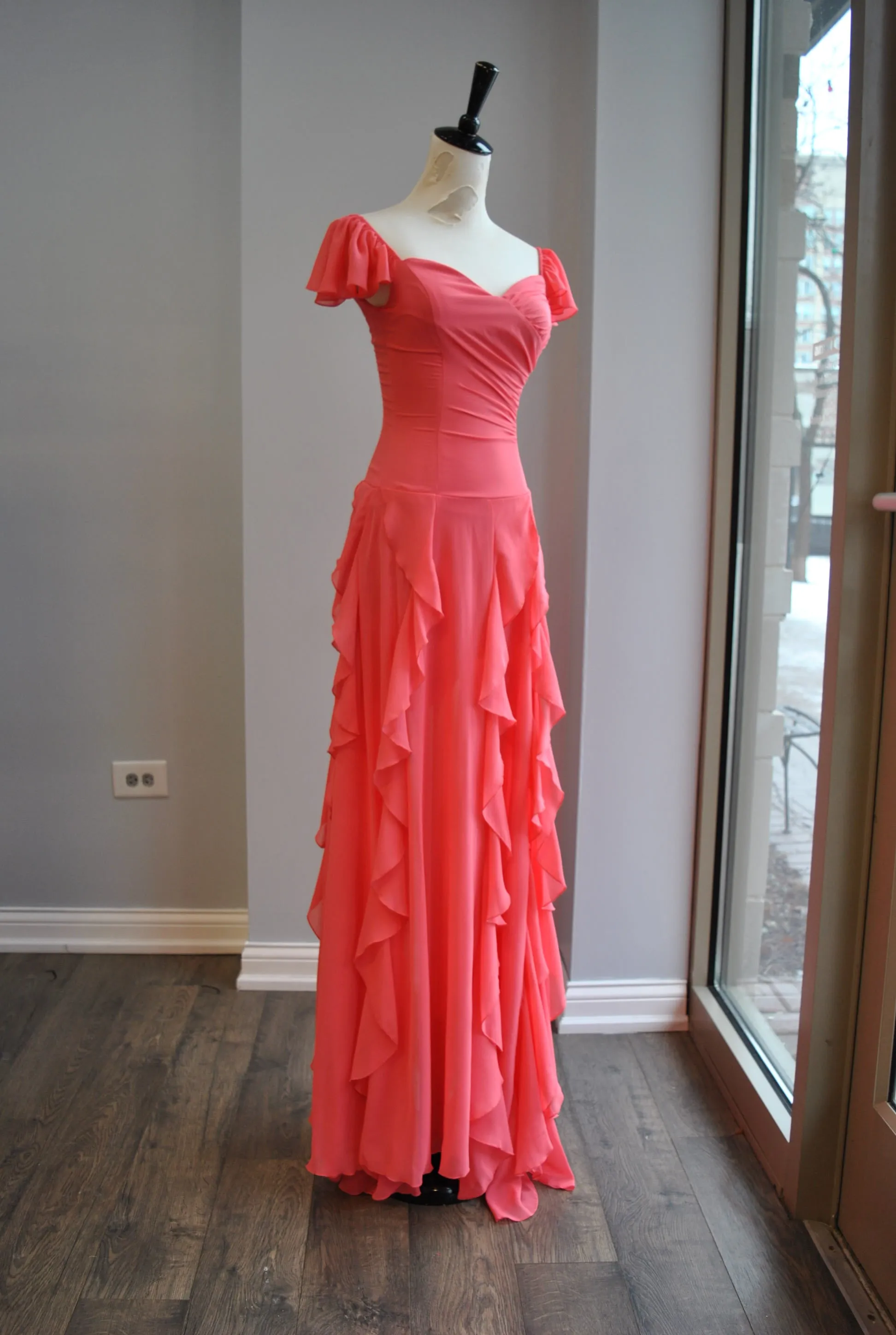 CORAL MAXI SUMMER DRESS