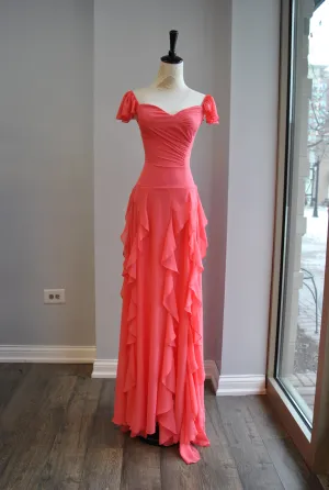CORAL MAXI SUMMER DRESS