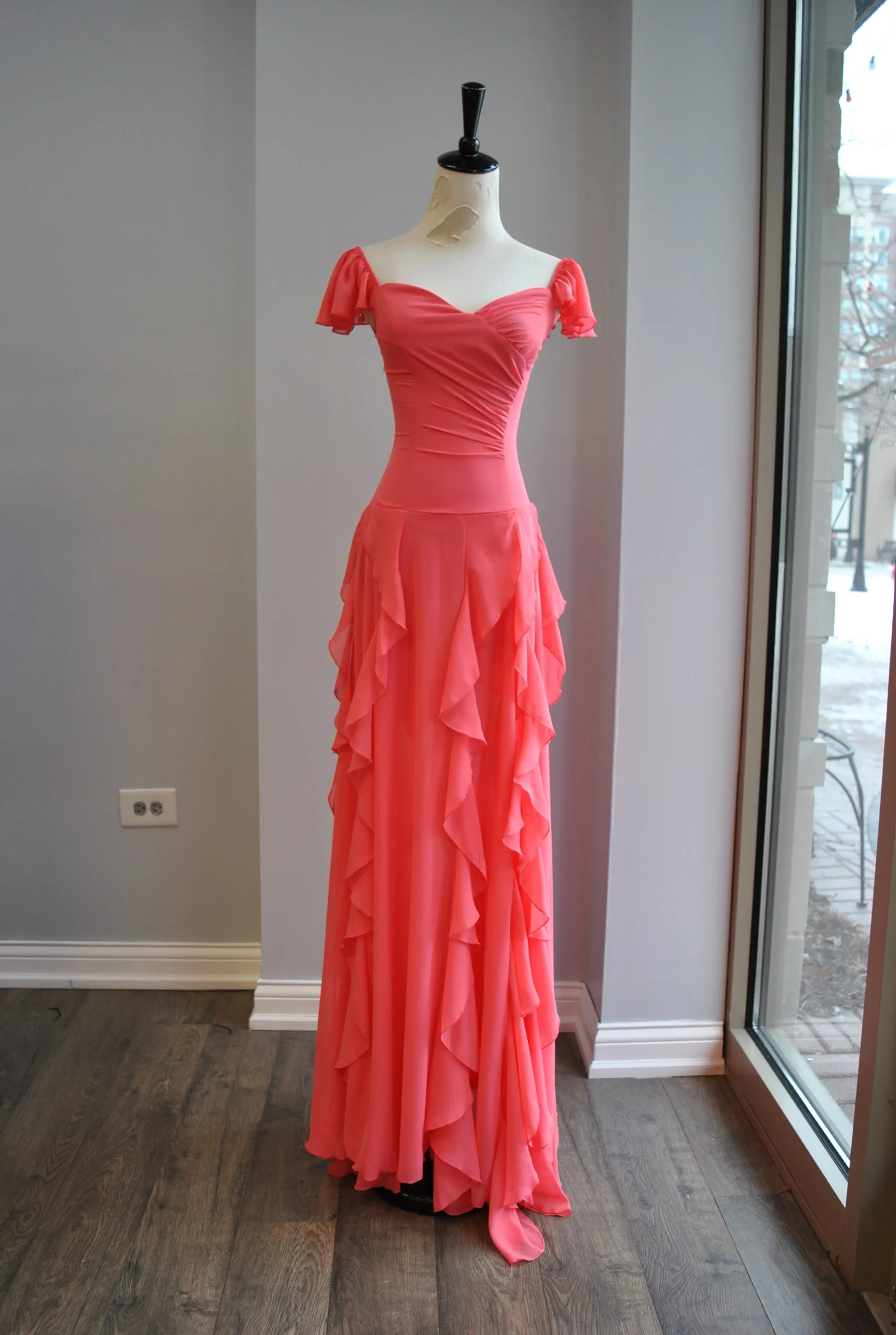 CORAL MAXI SUMMER DRESS