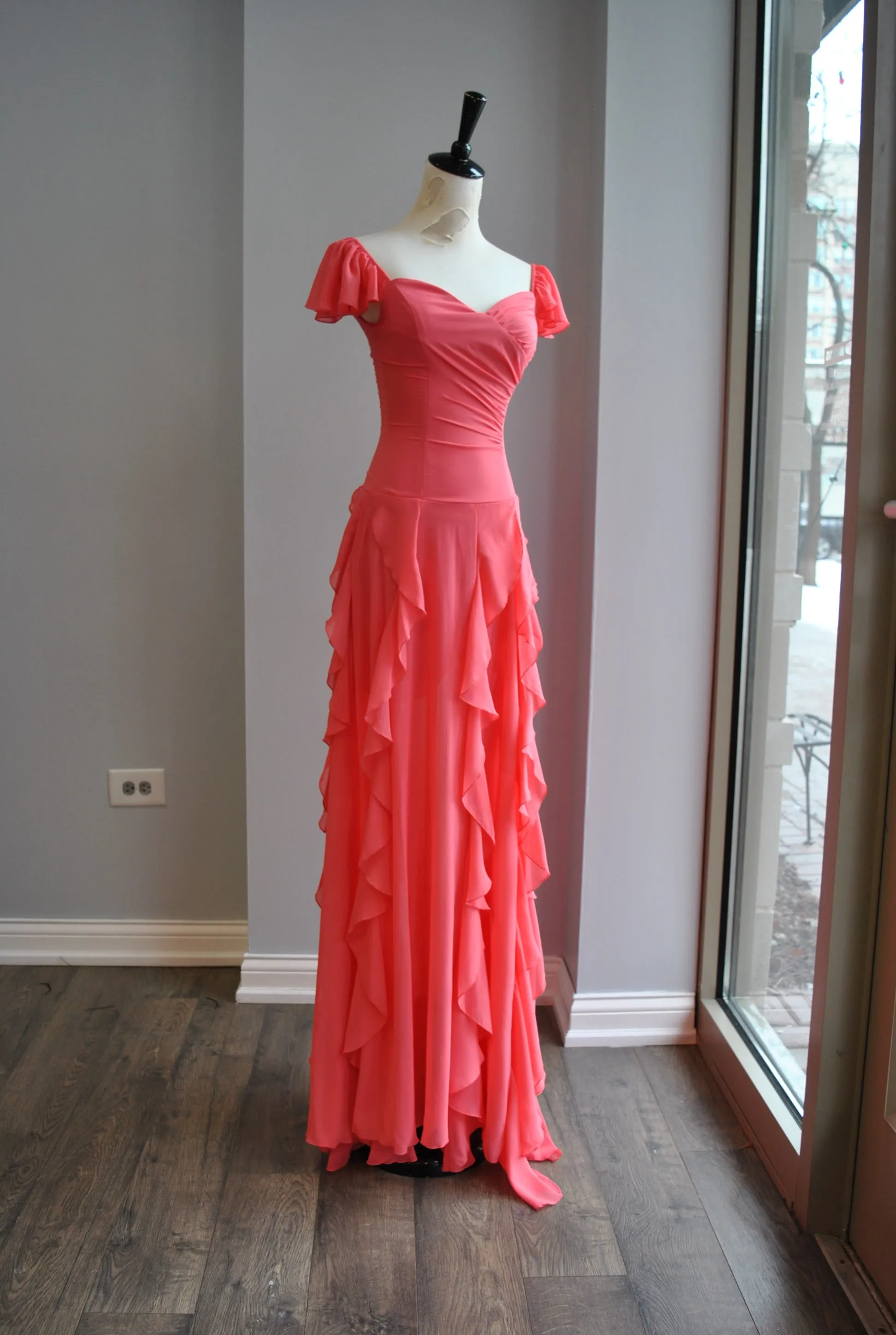 CORAL MAXI SUMMER DRESS