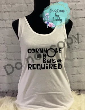 Cornhole no balls required- Tank Top