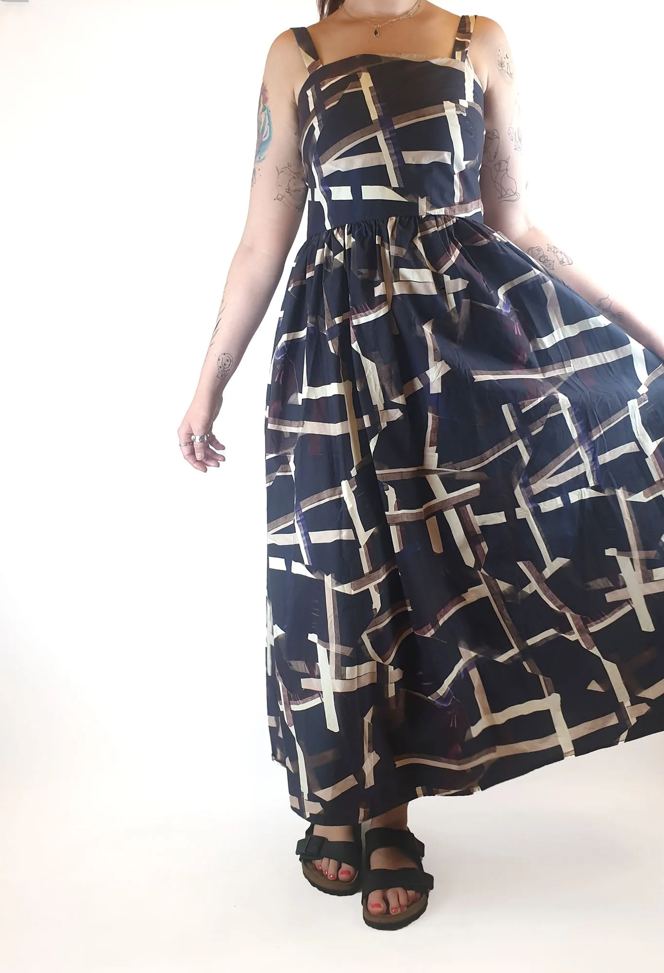 Cos unique print sleeveless maxi dress size 40 (best fits 12-14)