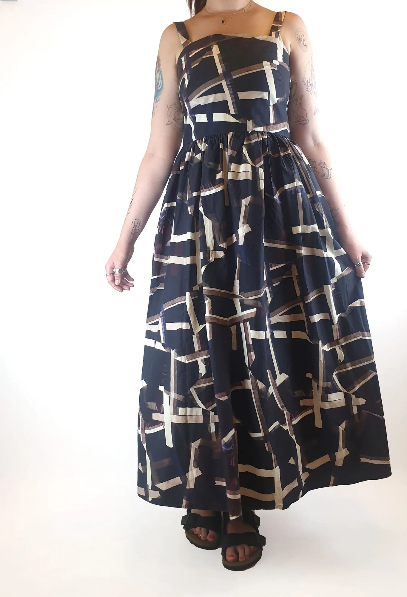 Cos unique print sleeveless maxi dress size 40 (best fits 12-14)