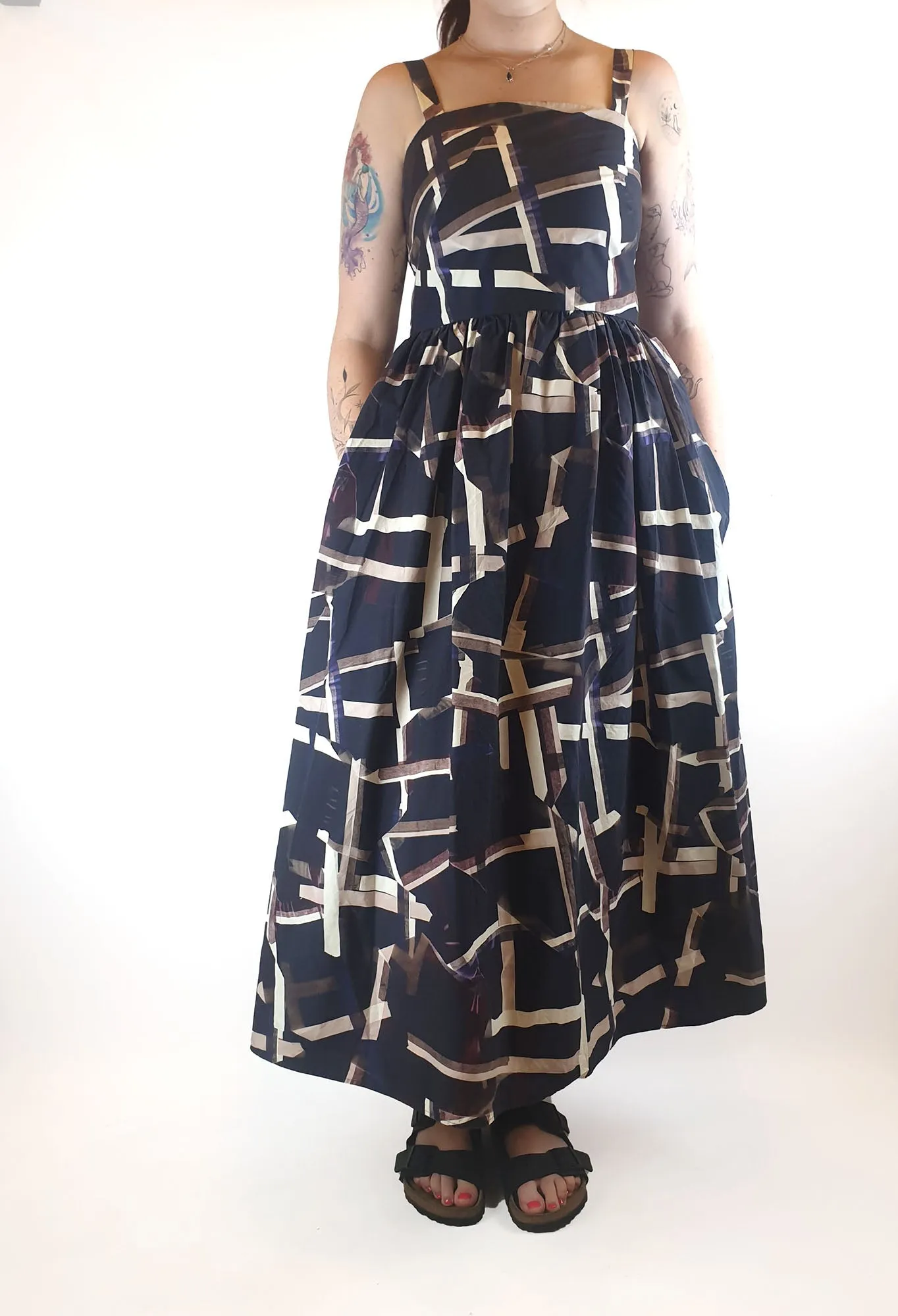 Cos unique print sleeveless maxi dress size 40 (best fits 12-14)