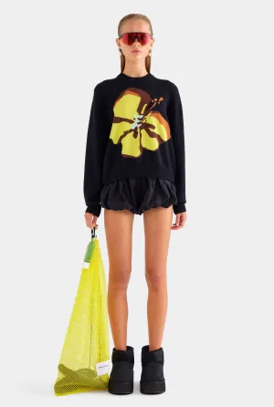 Cotton Bubble Shorts - Black