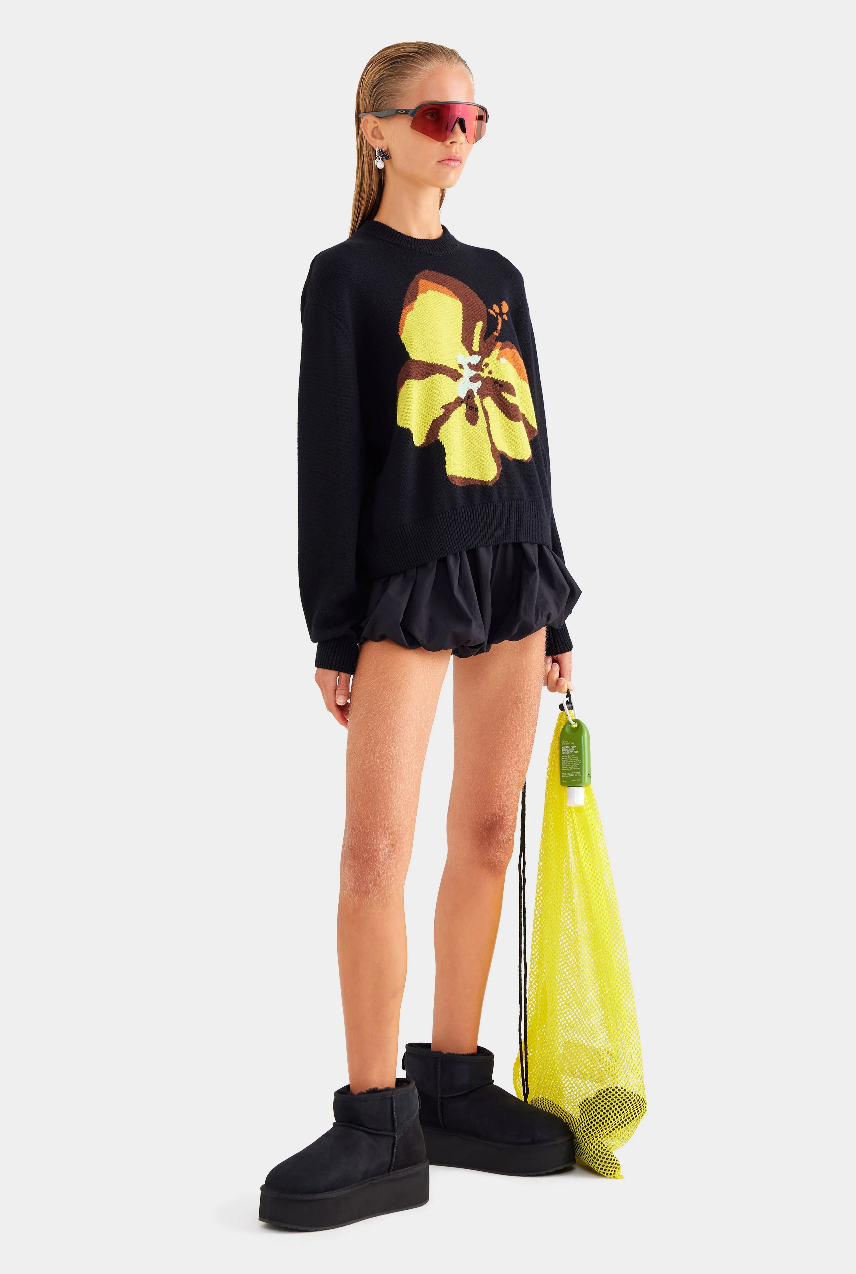 Cotton Bubble Shorts - Black
