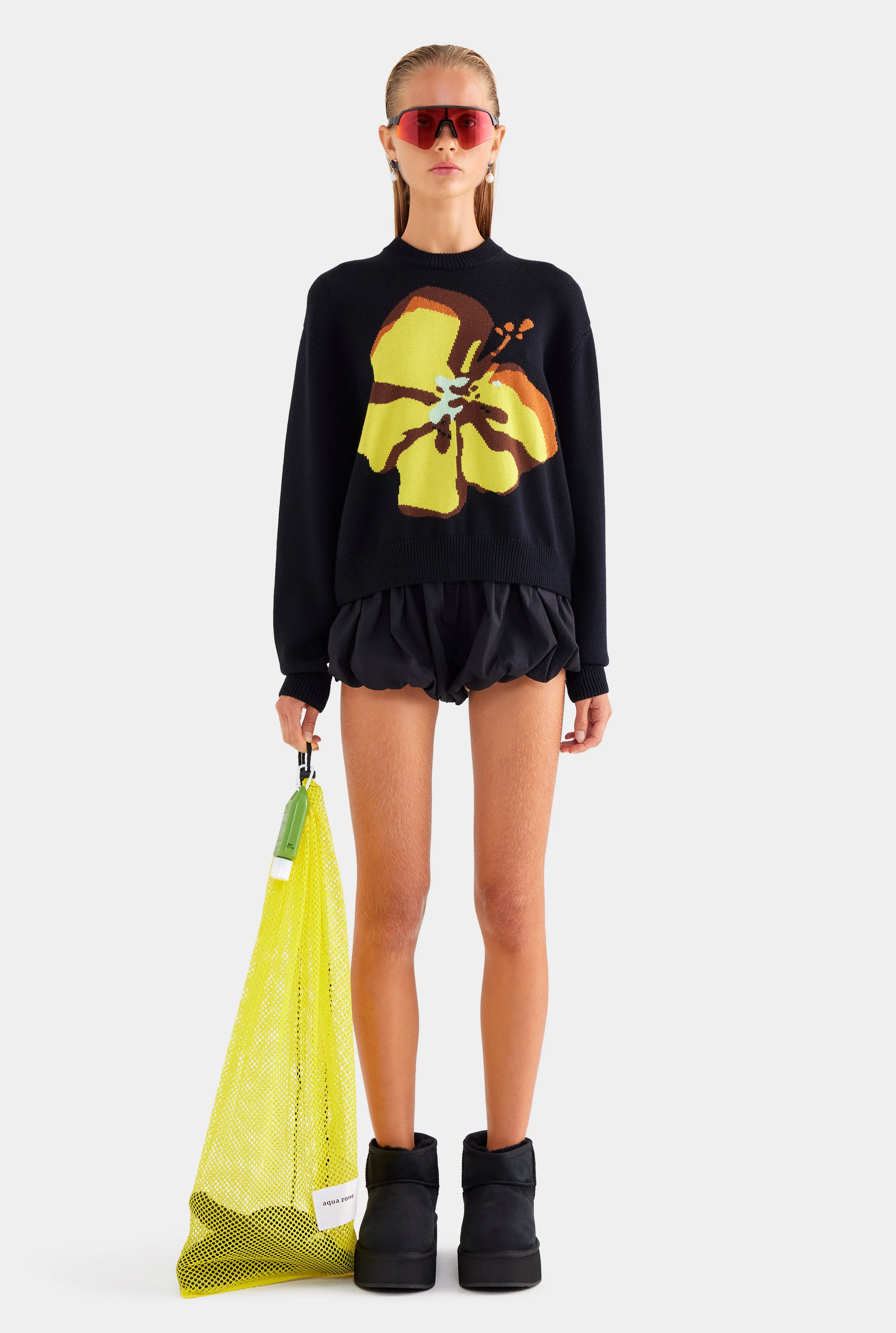 Cotton Bubble Shorts - Black