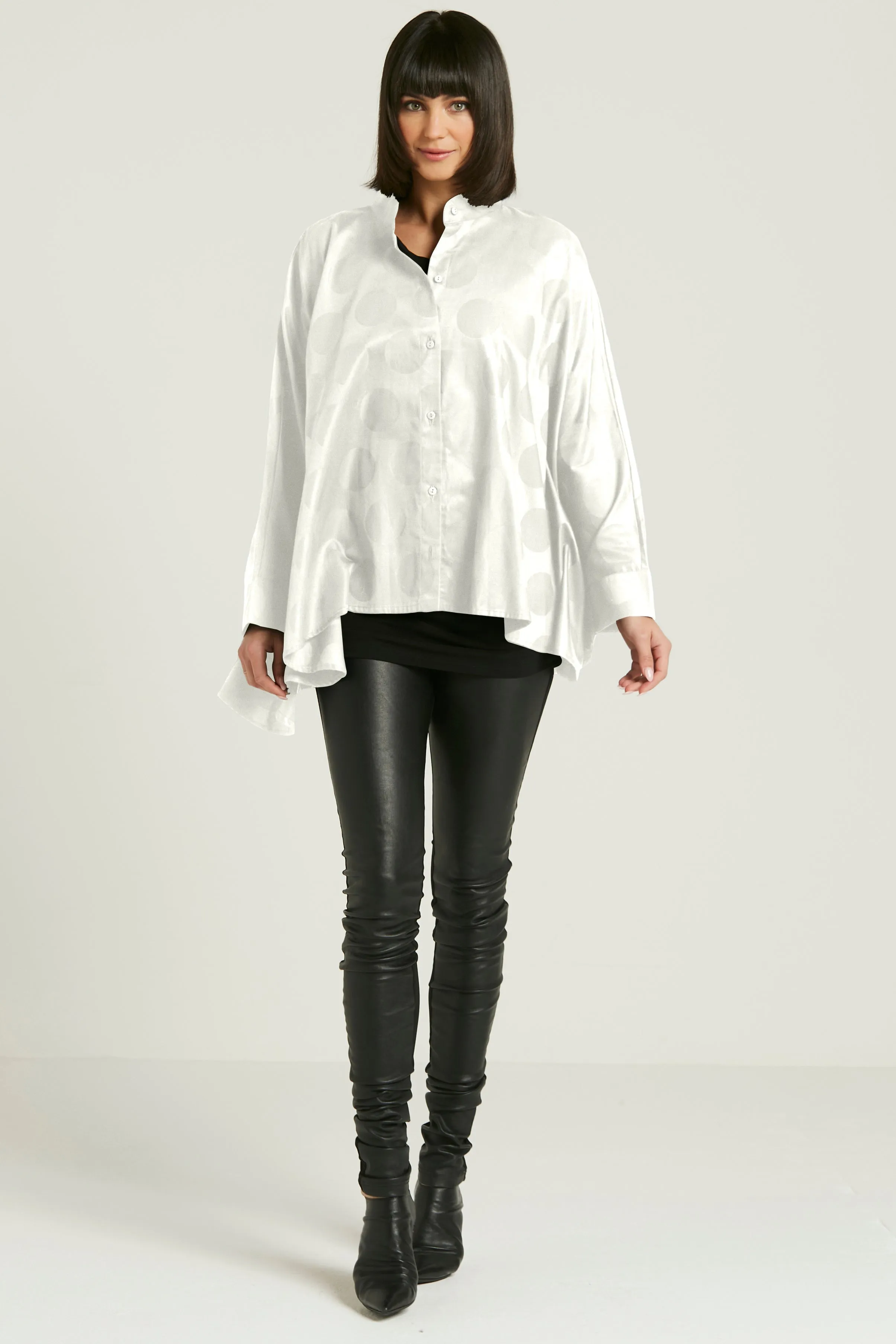 Cotton Jacquard Cape Shirt