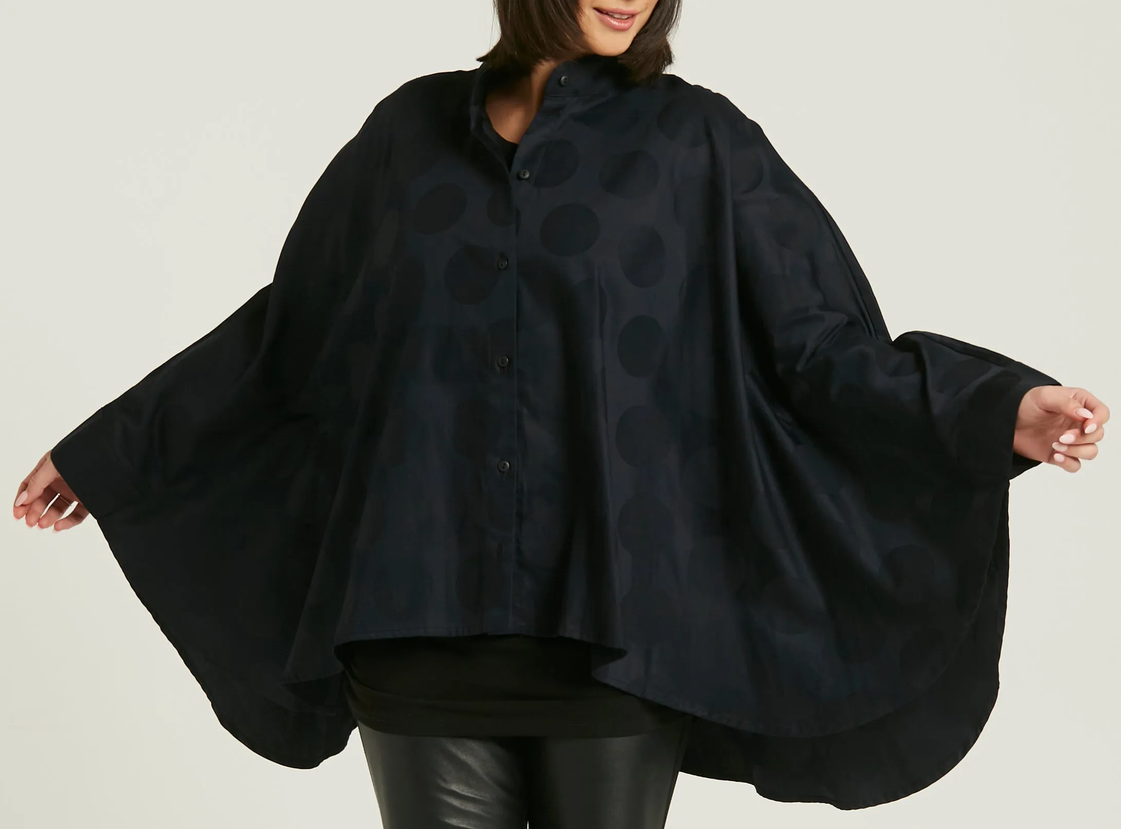 Cotton Jacquard Cape Shirt
