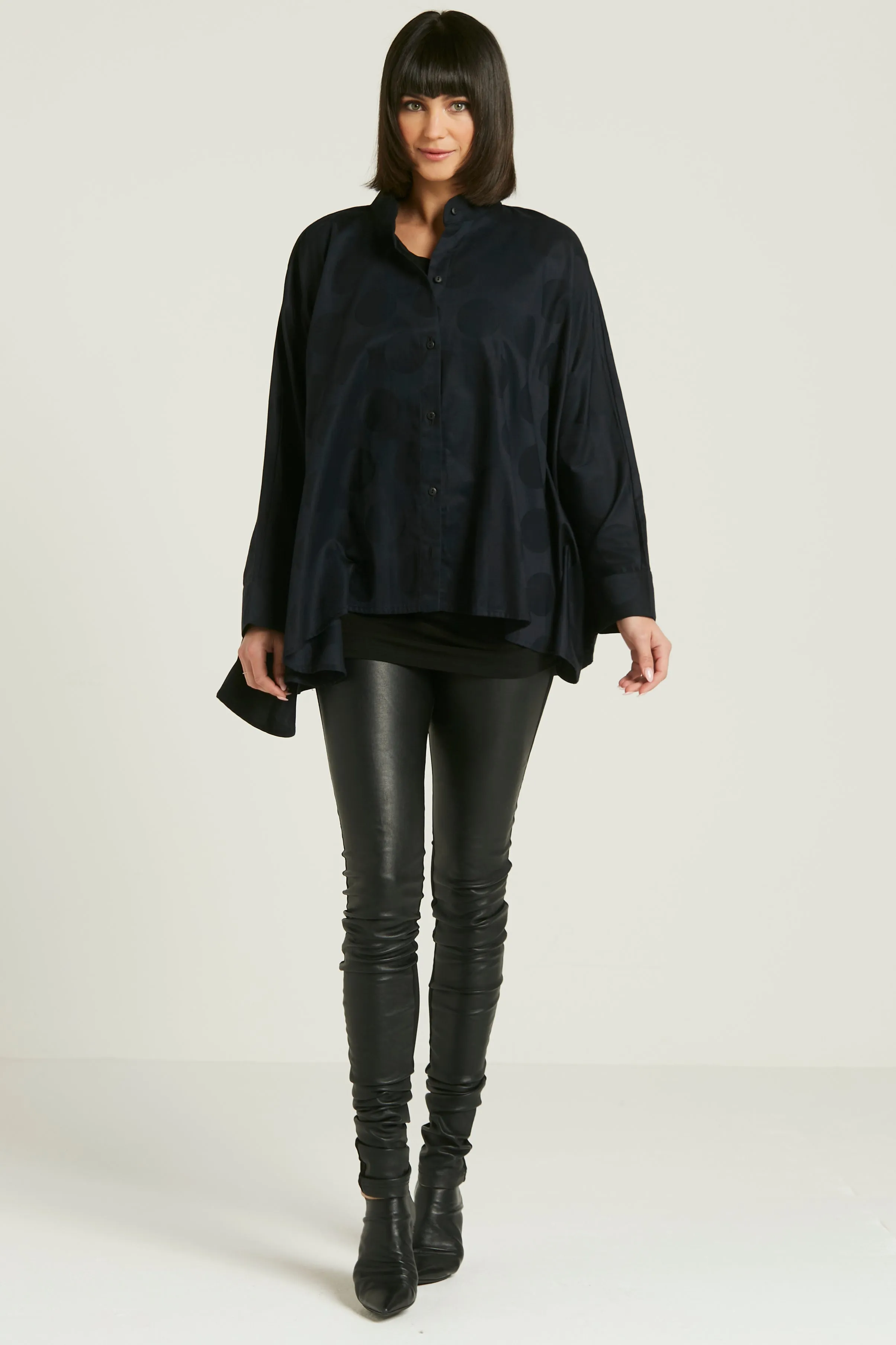 Cotton Jacquard Cape Shirt