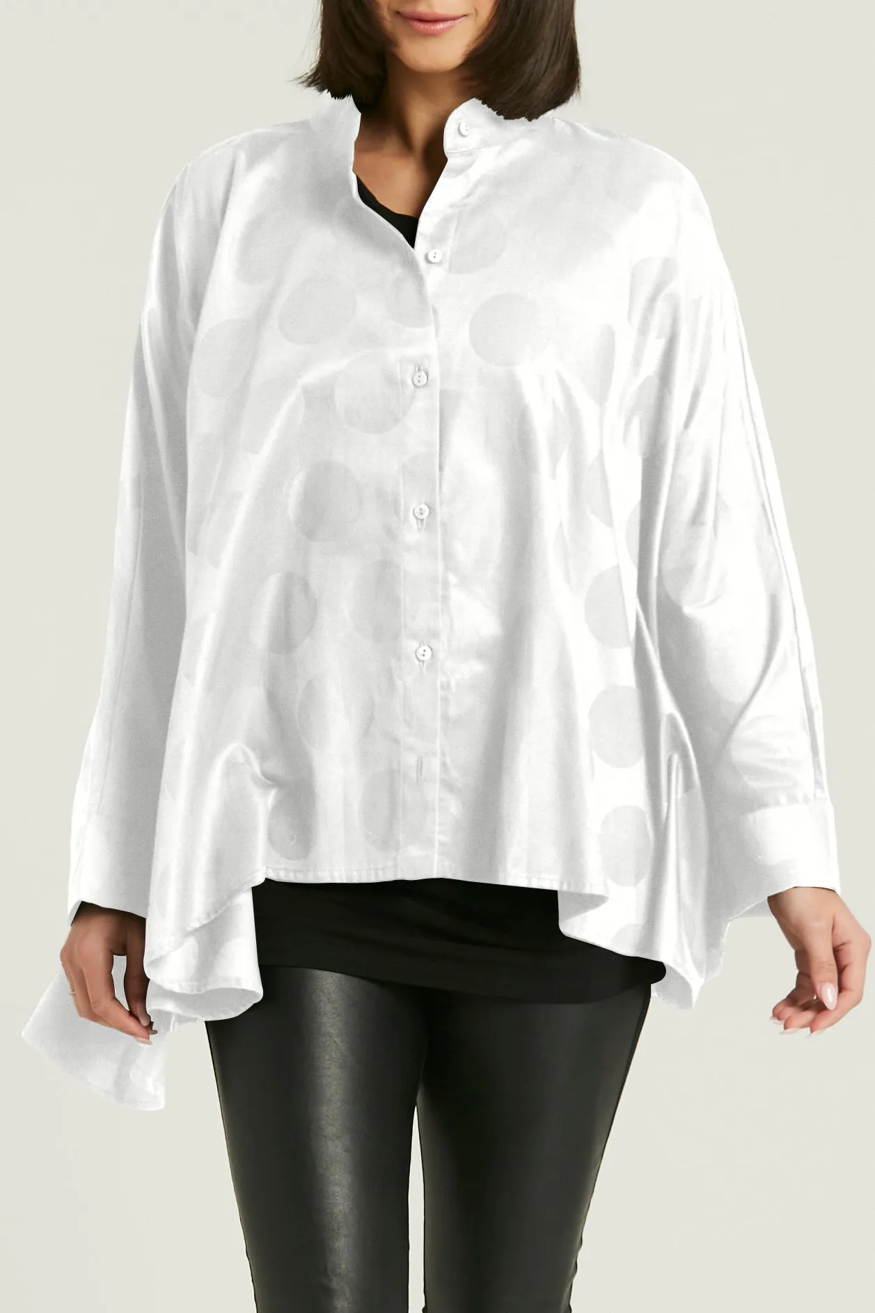 Cotton Jacquard Cape Shirt