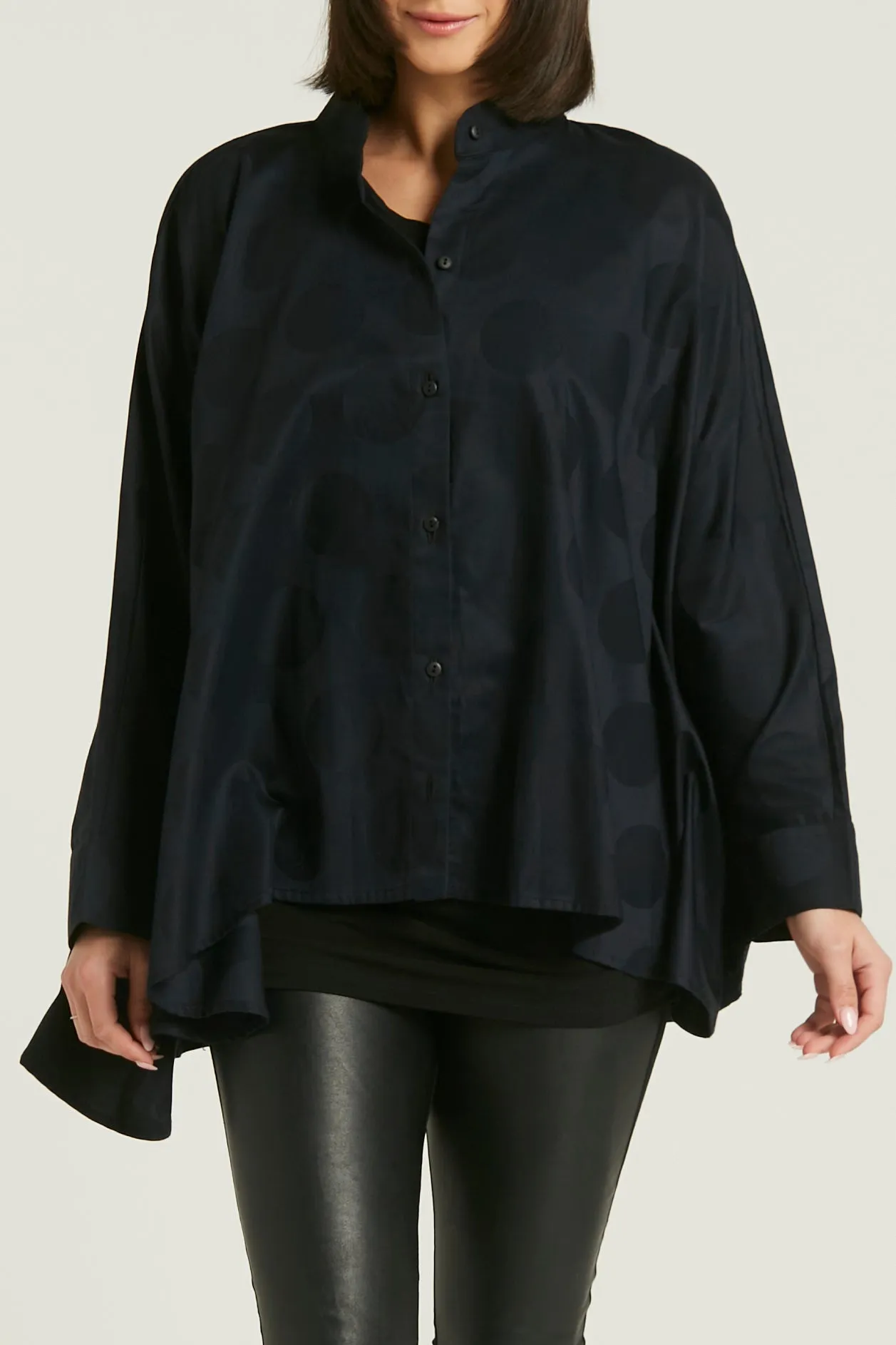 Cotton Jacquard Cape Shirt