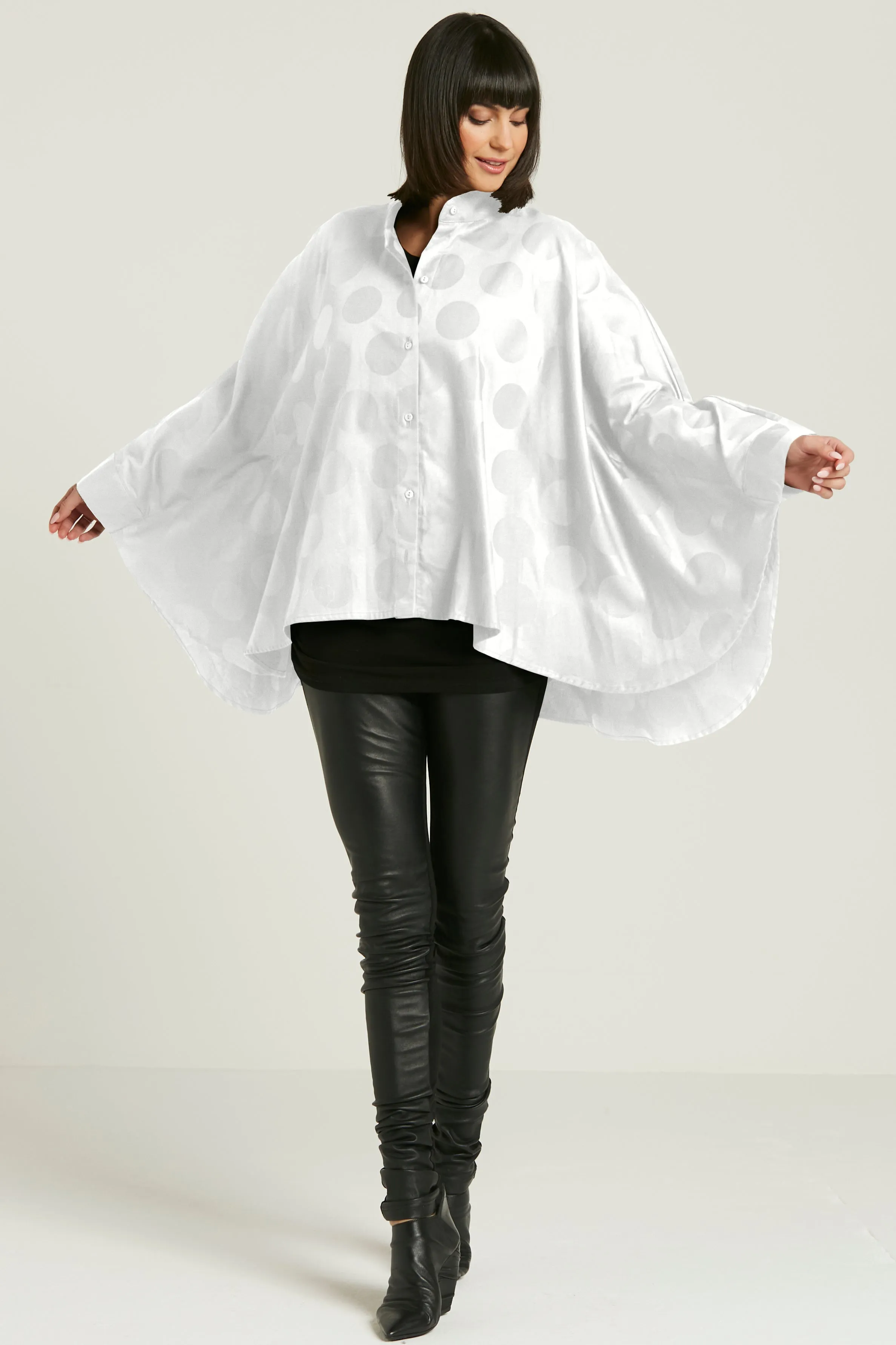 Cotton Jacquard Cape Shirt