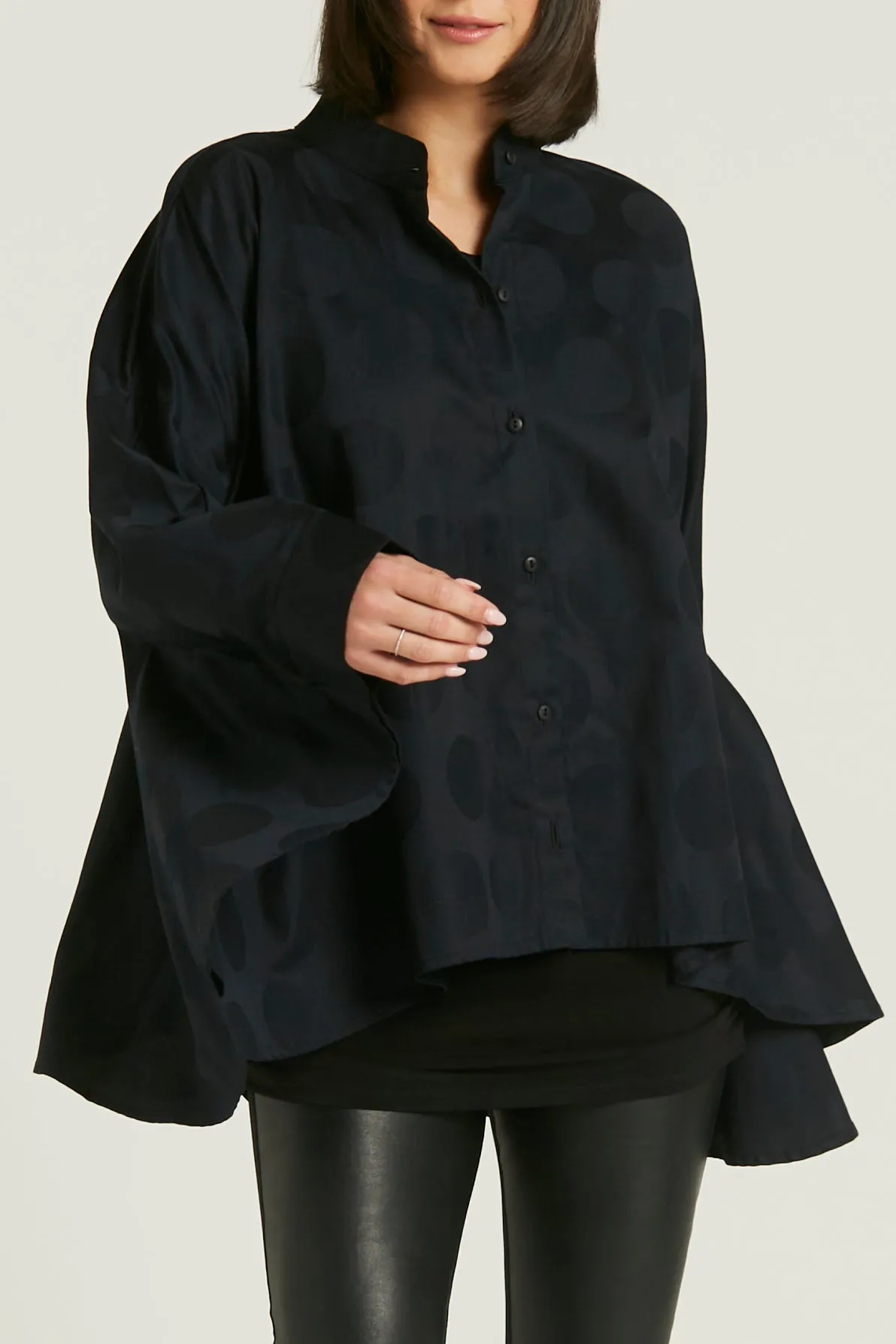 Cotton Jacquard Cape Shirt