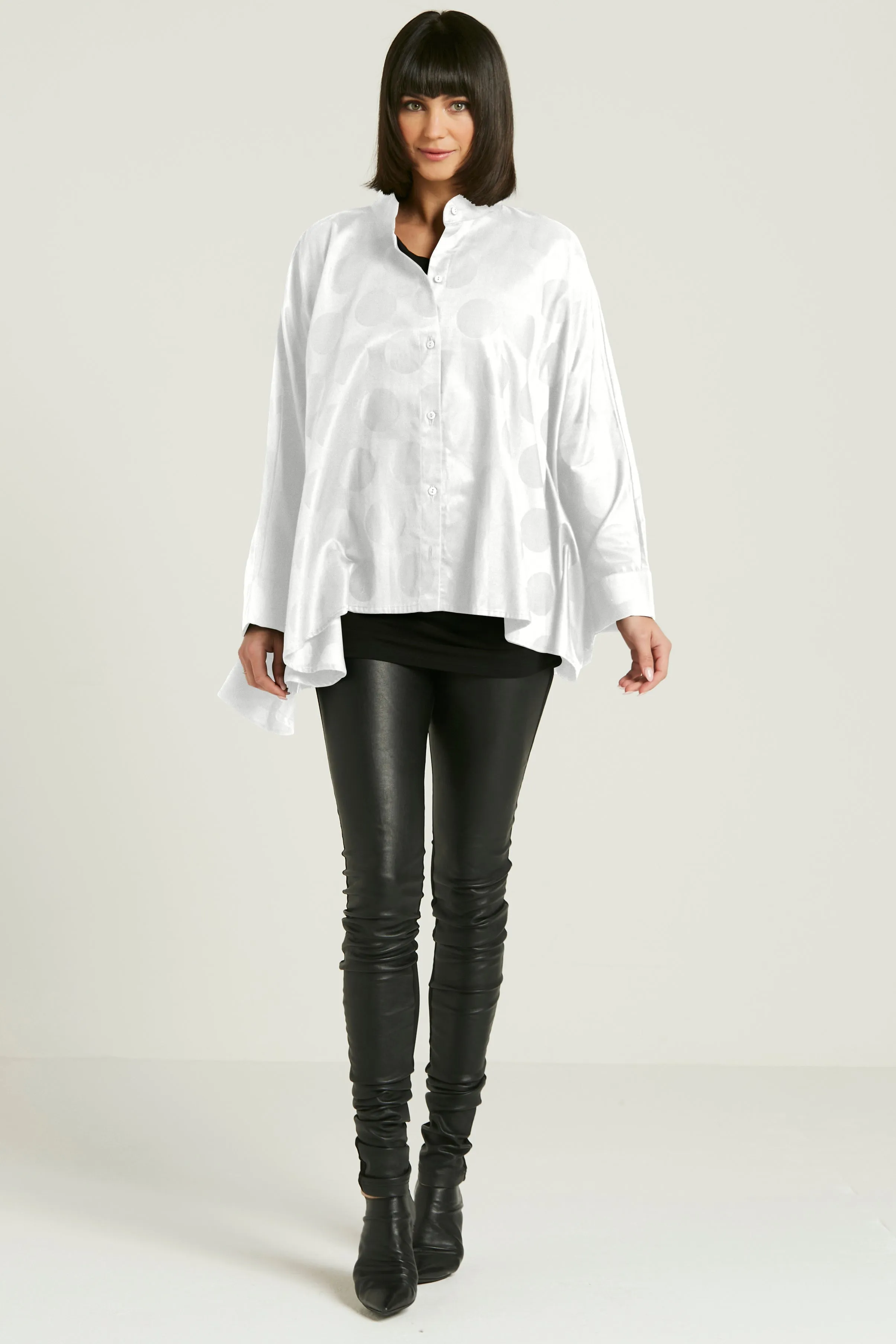 Cotton Jacquard Cape Shirt